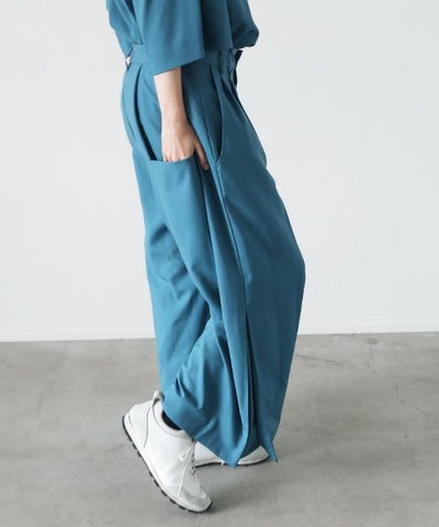 VUy.ヴウワイ.box slit pants vuy-s22-p02[BLUE GREEN]