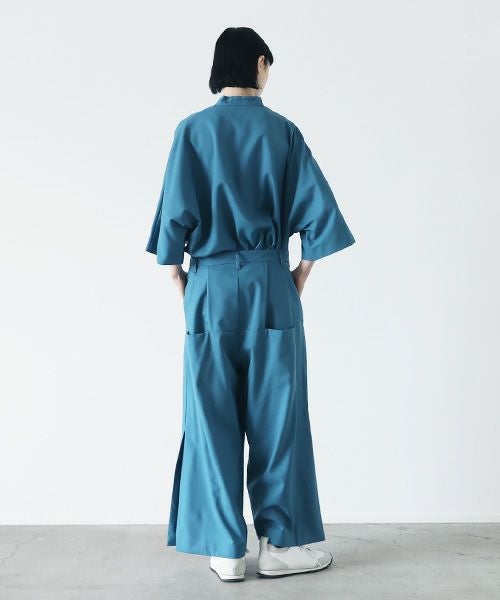 VUy.ヴウワイ.box slit pants vuy-s22-p02[BLUE GREEN]