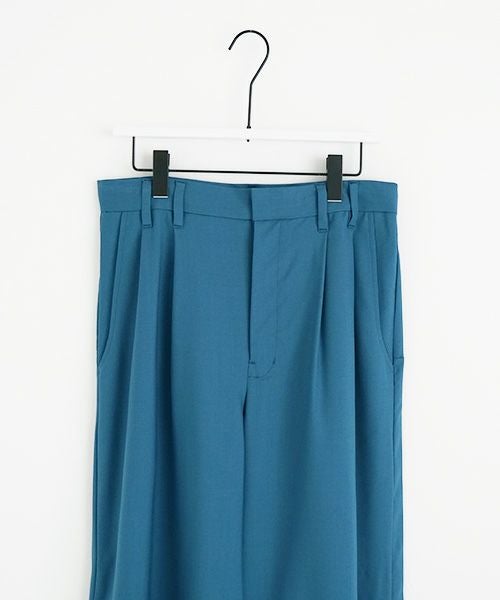 VUy.ヴウワイ.box slit pants vuy-s22-p02[BLUE GREEN]