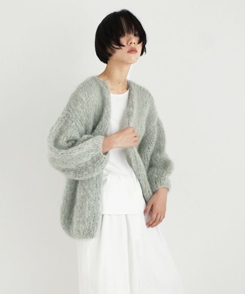 maiami ニットカーディガン　ライトグリーン Maiami/マイアミ Mohair Big Cardigan [MMO23280/Sage]