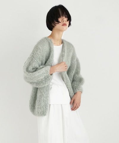 Maiami/マイアミ.Mohair Big Cardigan.[MMO23280/Sage]