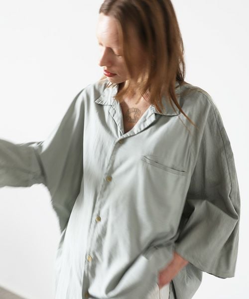 VU.ヴウ.asymmetry shirt vu-s22-s04[GREEN GRAY]:s_