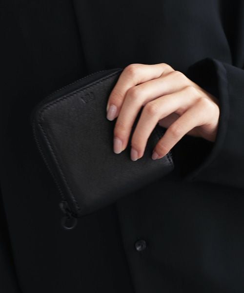VU PRODUCT 鹿革スクエアジップウォレット ブラック|軽くて柔らかい VU PRODUCT 鹿革スクエアジップウォレット ブラック|軽くて柔らかい