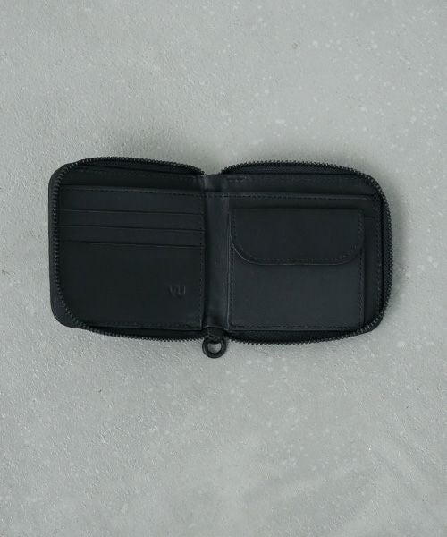 VU PRODUCT 鹿革スクエアジップウォレット ブラック|軽くて柔らかい VU PRODUCT 鹿革スクエアジップウォレット ブラック|軽くて柔らかい
