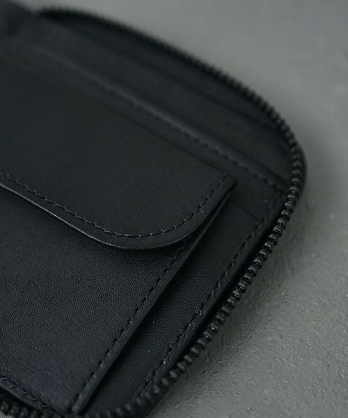 VU PRODUCT 鹿革スクエアジップウォレット ブラック｜軽くて柔らかい