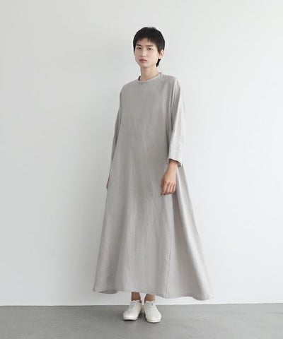 Mochi.モチ.linen trapeze dress [ms22-op-04/grey]