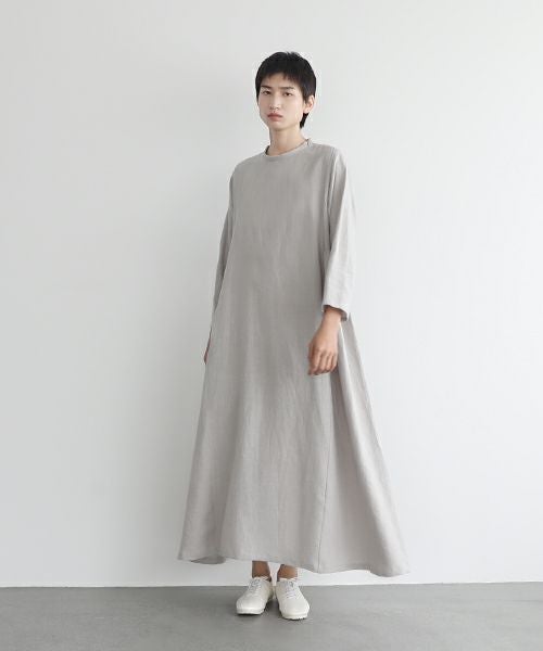 Mochi.モチ.linen trapeze dress [ms22-op-04/grey]