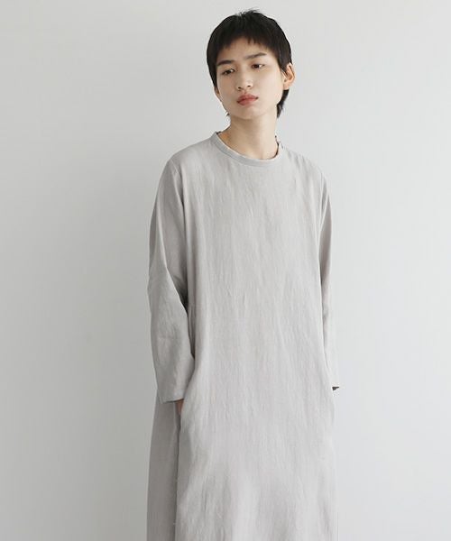 Mochi.モチ.linen trapeze dress [ms22-op-04/grey]