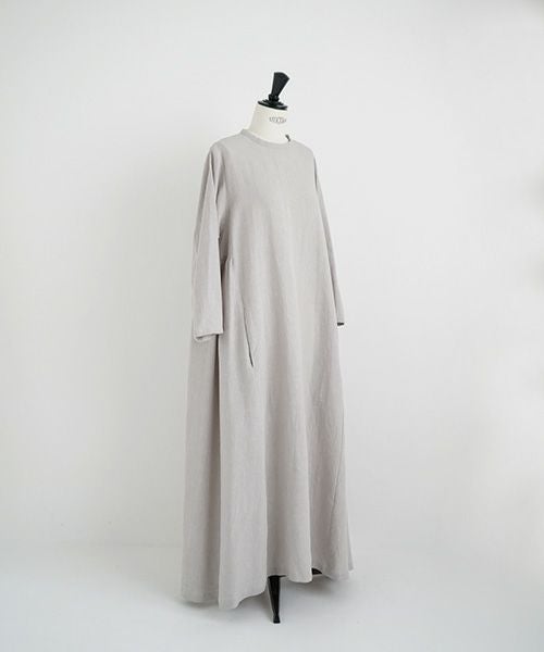 Mochi.モチ.linen trapeze dress [ms22-op-04/grey]