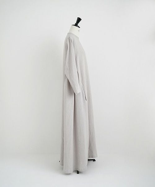 Mochi.モチ.linen trapeze dress [ms22-op-04/grey]