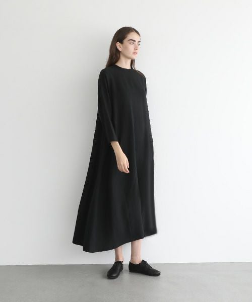 Mochi モチ linen trapeze dress [ms22-op-04/black]