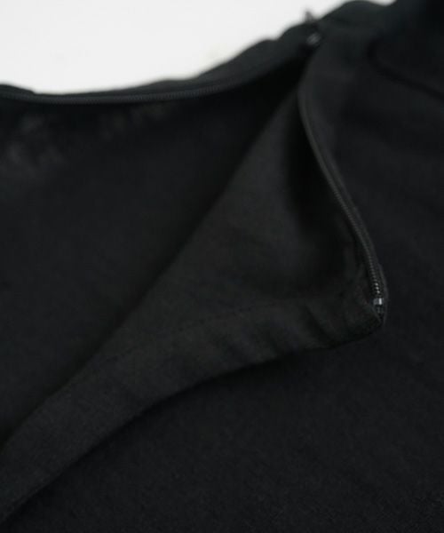 Mochi.モチ.linen trapeze dress [ms22-op-04/black]