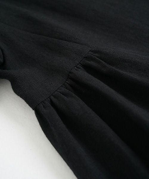 Mochi.モチ.linen trapeze dress [ms22-op-04/black]