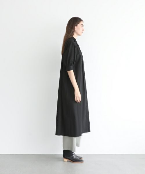 Mochi.モチ.gather dress [ms22-op-06/black・]