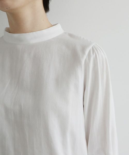 Mochi.モチ.gather blouse(organic cotton) [ms22-b-02/white]