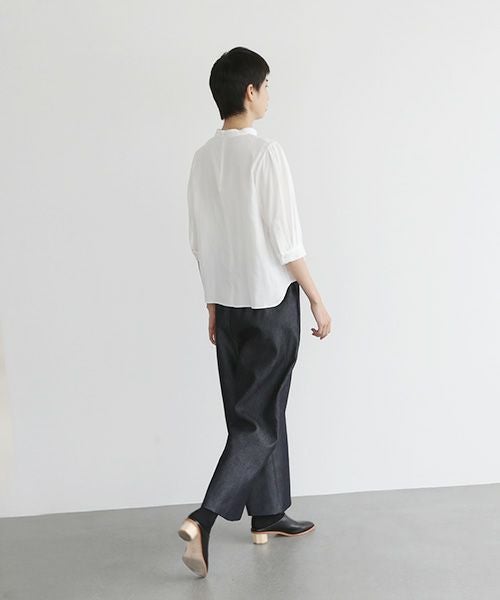 Mochi.モチ.gather blouse(organic cotton) [ms22-b-02/white]