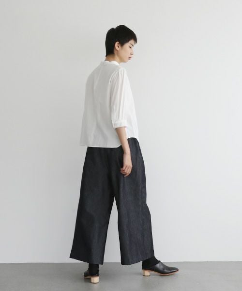 Mochi.モチ.gather blouse(organic cotton) [ms22-b-02/white]