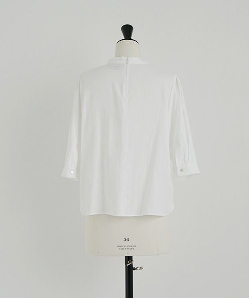 Mochi.モチ.gather blouse(organic cotton) [ms22-b-02/white]