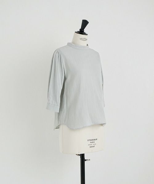 Mochi.モチ.gather blouse(organic cotton) [ms22-b-02/mint blue]