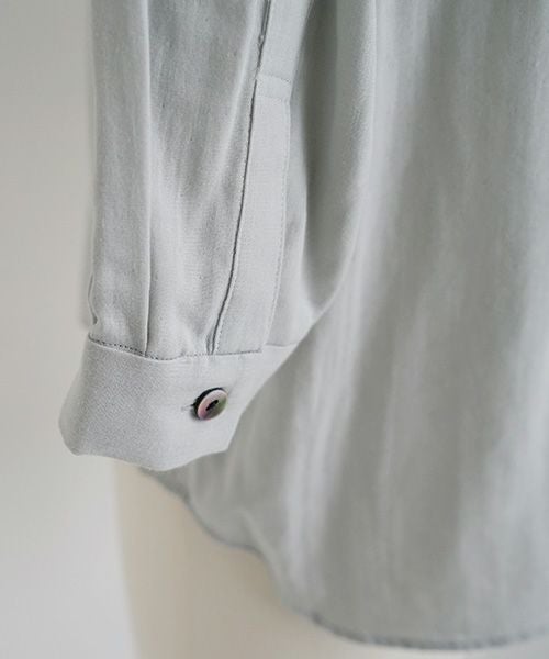 Mochi.モチ.gather blouse(organic cotton) [ms22-b-02/mint blue]