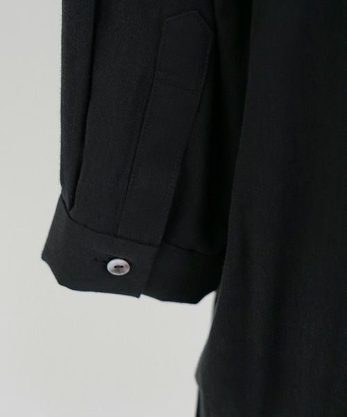 Mochi.モチ.gather blouse(organic cotton) [ms22-b-02/black]