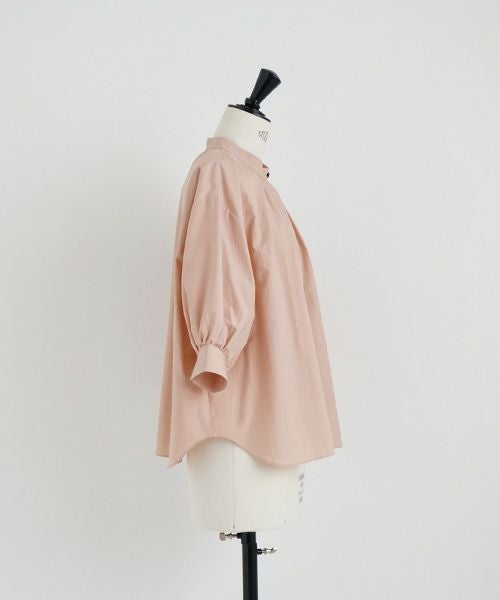 Mochi.モチ.gather blouse(cotton linen) [ms22-b-03/dusty pink]