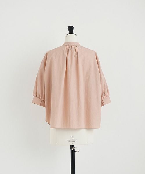 Mochi.モチ.gather blouse(cotton linen) [ms22-b-03/dusty pink]