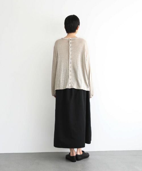 Mochi.モチ.linen cardigan [ms22-ca-01/ecru・1]