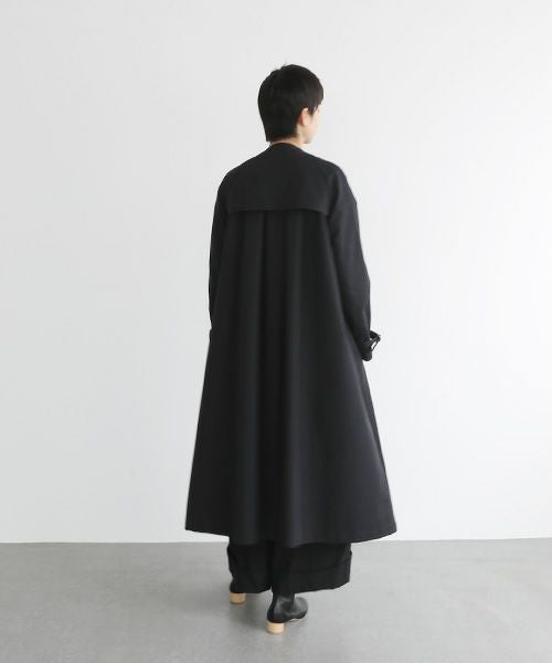 Mochi.モチ.tuck trench coat [mo-co-01/black/・2]