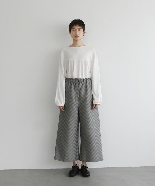 Mochi.モチ.Jacquard wide pants [mo-pt-03/green grey]