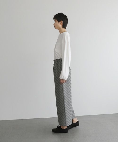 Mochi.モチ.Jacquard wide pants [mo-pt-03/green grey]