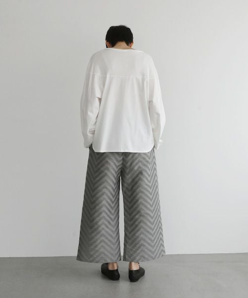 Mochi.モチ.Jacquard wide pants [mo-pt-03/green grey]