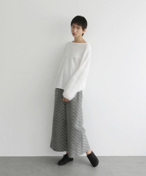 Mochi.モチ.Jacquard wide pants [mo-pt-03/green grey]