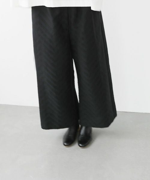 Mochi.モチ.Jacquard wide pants [mo-pt-03/black]