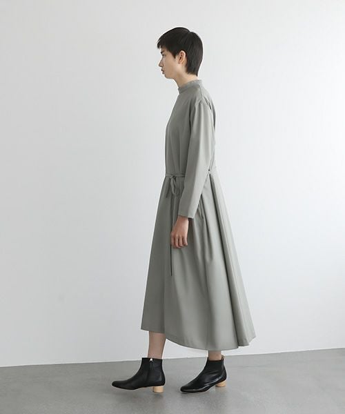 Mochi.モチ.high neck dress [mo-op-01-/green grey]