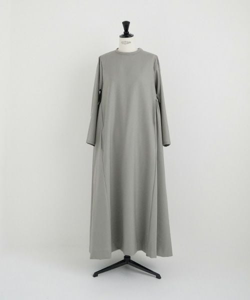 Mochi.モチ.trapeze dress [mo-op-03-/green grey]