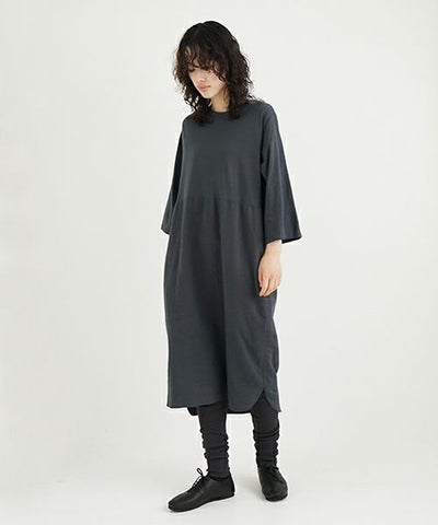 Mochi / home&miles.モチ / ホーム＆マイルズ.organic cotton ＆ linen layered one piece [sumi]