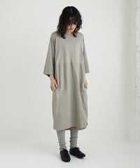 Mochi / home&miles.モチ / ホーム＆マイルズ.organic cotton ＆ linen layered one piece [mud grey]