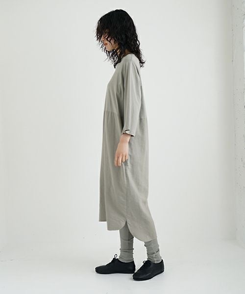 Mochi / home&miles.モチ / ホーム＆マイルズ.organic cotton ＆ linen layered one piece [mud grey]