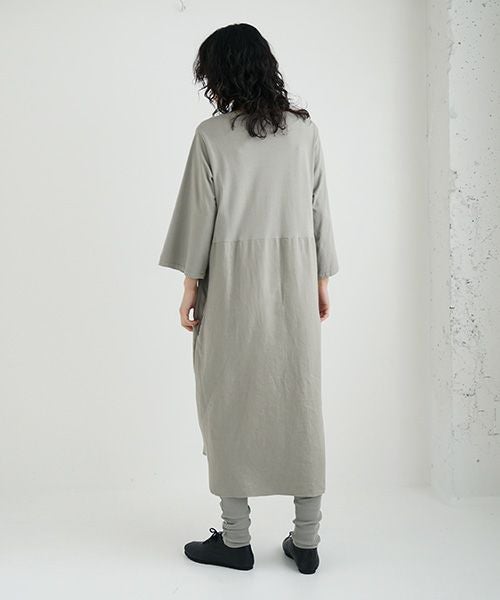 Mochi / home&miles.モチ / ホーム＆マイルズ.organic cotton ＆ linen layered one piece [mud grey]