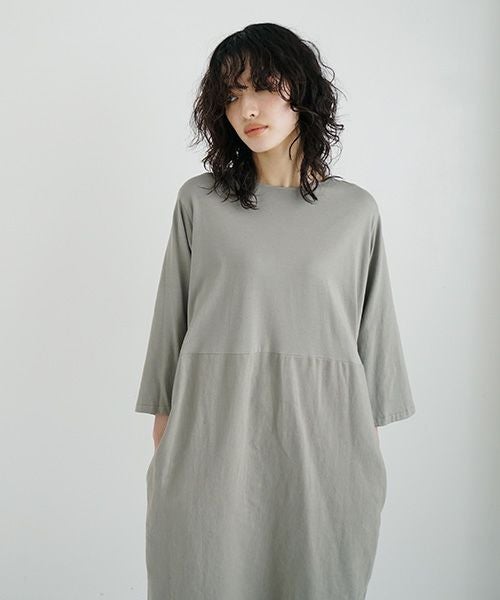 Mochi / home&miles.モチ / ホーム＆マイルズ.organic cotton ＆ linen layered one piece [mud grey]
