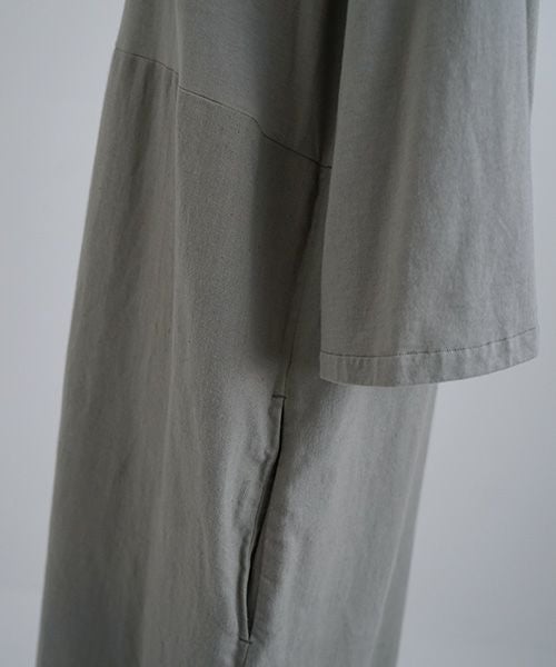 Mochi / home&miles.モチ / ホーム＆マイルズ.organic cotton ＆ linen layered one piece [mud grey]