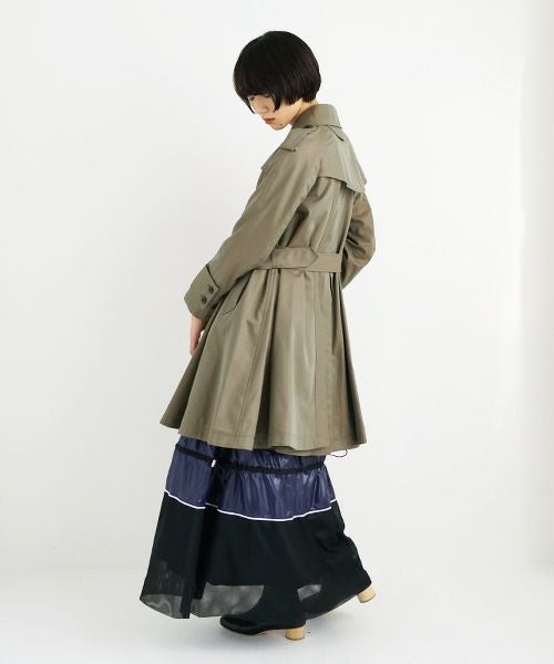 SWANLAKE スワンレイク.Circular trench coat[CO-734/Khaki]
