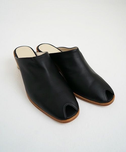 _Fot フォート wood heel mule sandals soft_circle(maple) [/black soft]_
