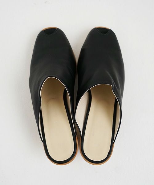 _Fot フォート wood heel mule sandals soft_circle(maple) [/black soft]_