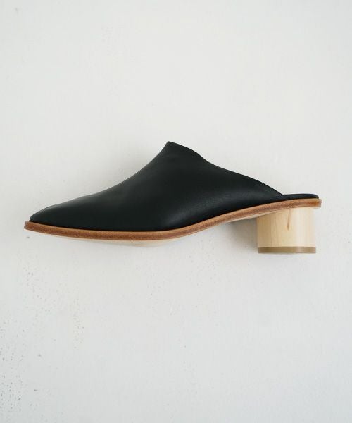 _Fot フォート wood heel mule sandals soft_circle(maple) [/black soft]_