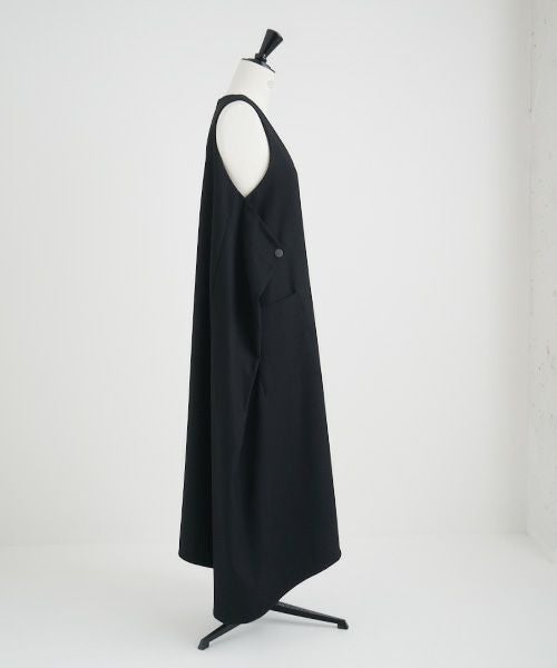 Mochi.モチ.square neck dress [ma22-op-02/black/・1]