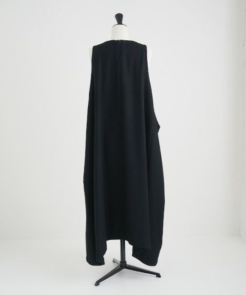Mochi.モチ.square neck dress [ma22-op-02/black/・1]