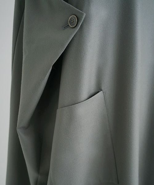 Mochi.モチ.square neck dress [ma22-op-02/green gray]