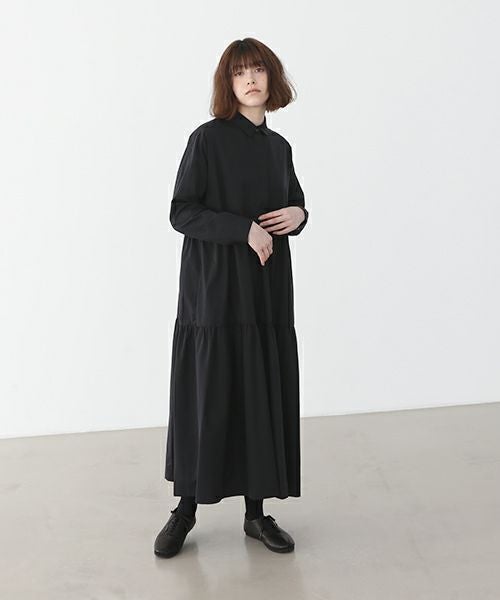 Mochi.モチ.tiered dress [ma22-op-03/black・2]